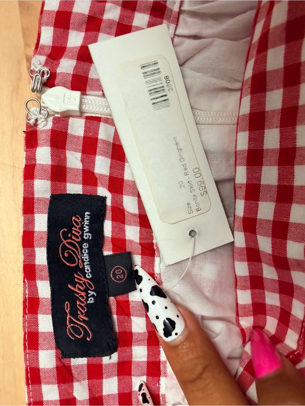 Trashy Diva Red Gingham Tiered Skirt - Picture 4 of 4